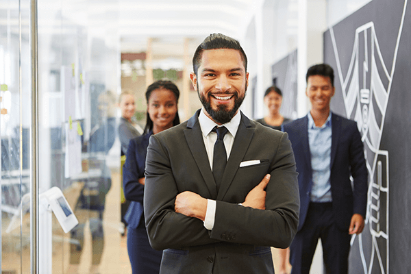 Young lawyer standing out in law firm